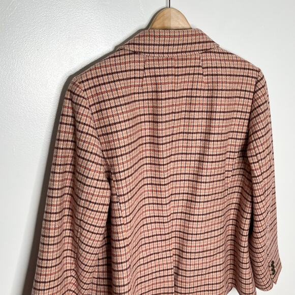 Talbots Wool Button Front Blazer Jacket Womens 18W Pink Plaid Workwear Office - Picture 9 of 11